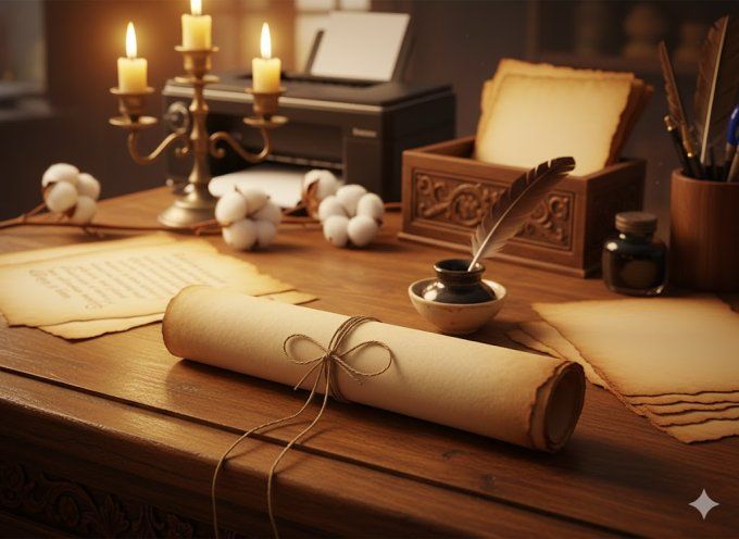 Feuillet de l'Officine A4 – Papier de Coton Artisanal (Vierge)